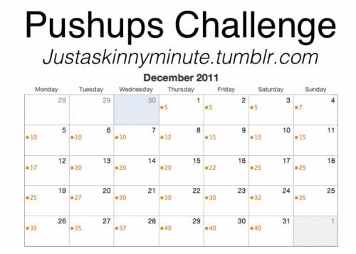 100 Pushup Challenge Chart